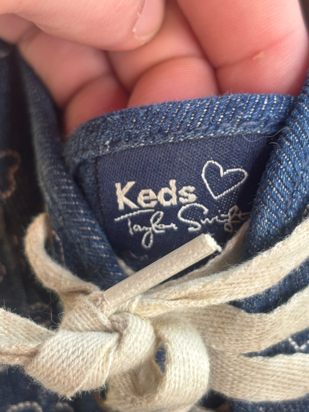 Taylor Swift Blue Denim Heart Embroidered Keds size 6.5 - Picture 2 of 5
